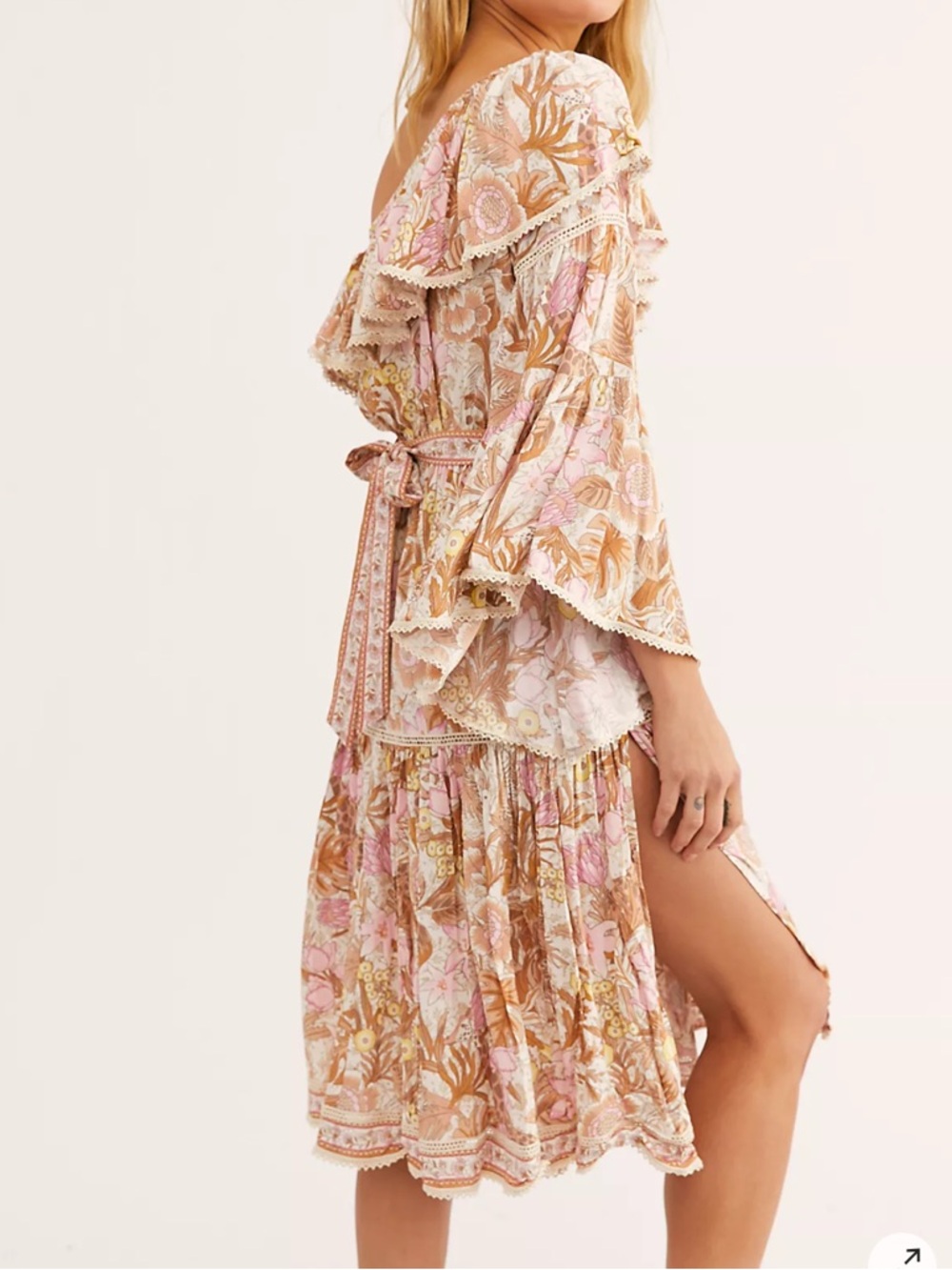 Spell Jungle One-Shoulder Boho Lace Midi Dress Women’s Sz S - Picture 3 of 9